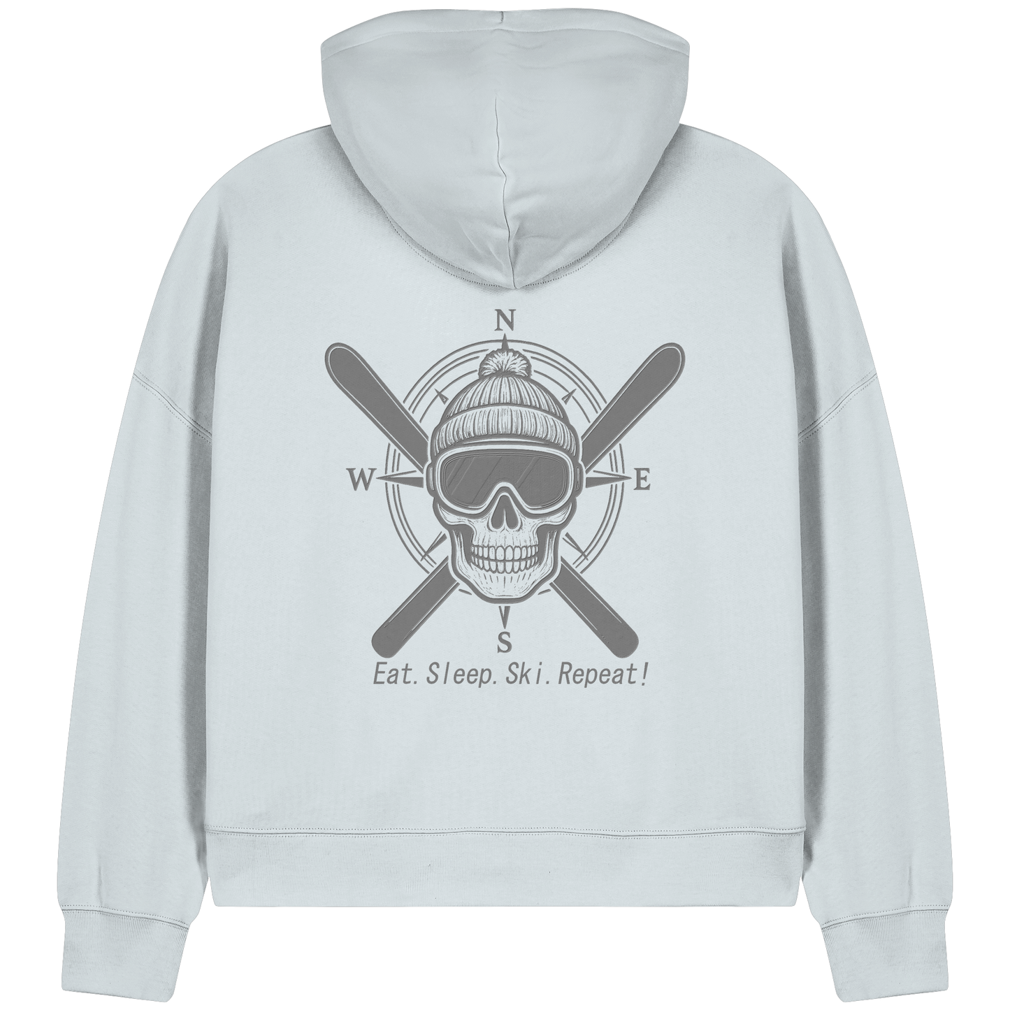 Eat.Sleep.Ski.Repeat! - Womens Organic Boxcut Zipper