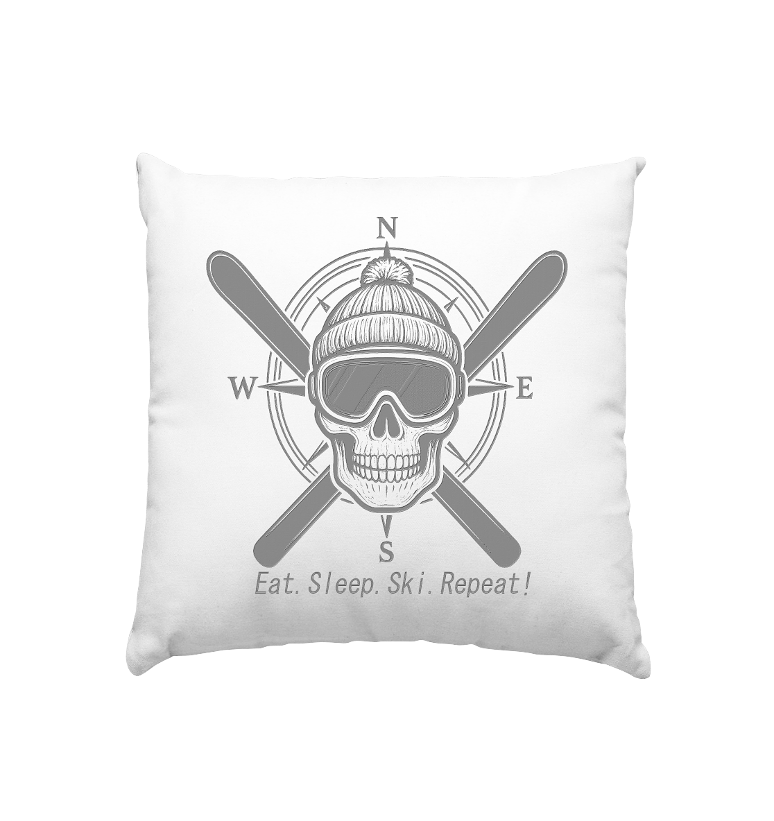 Eat.Sleep.Ski.Repeat! - Kissen 40x40cm