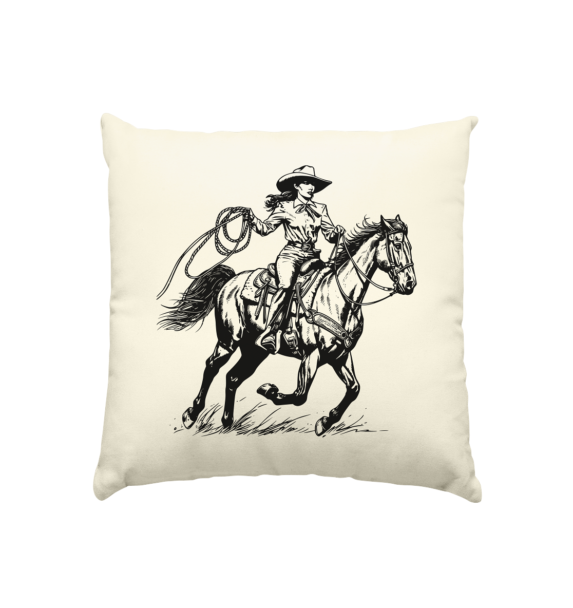 Cowgirl - Kissen natur 40x40cm