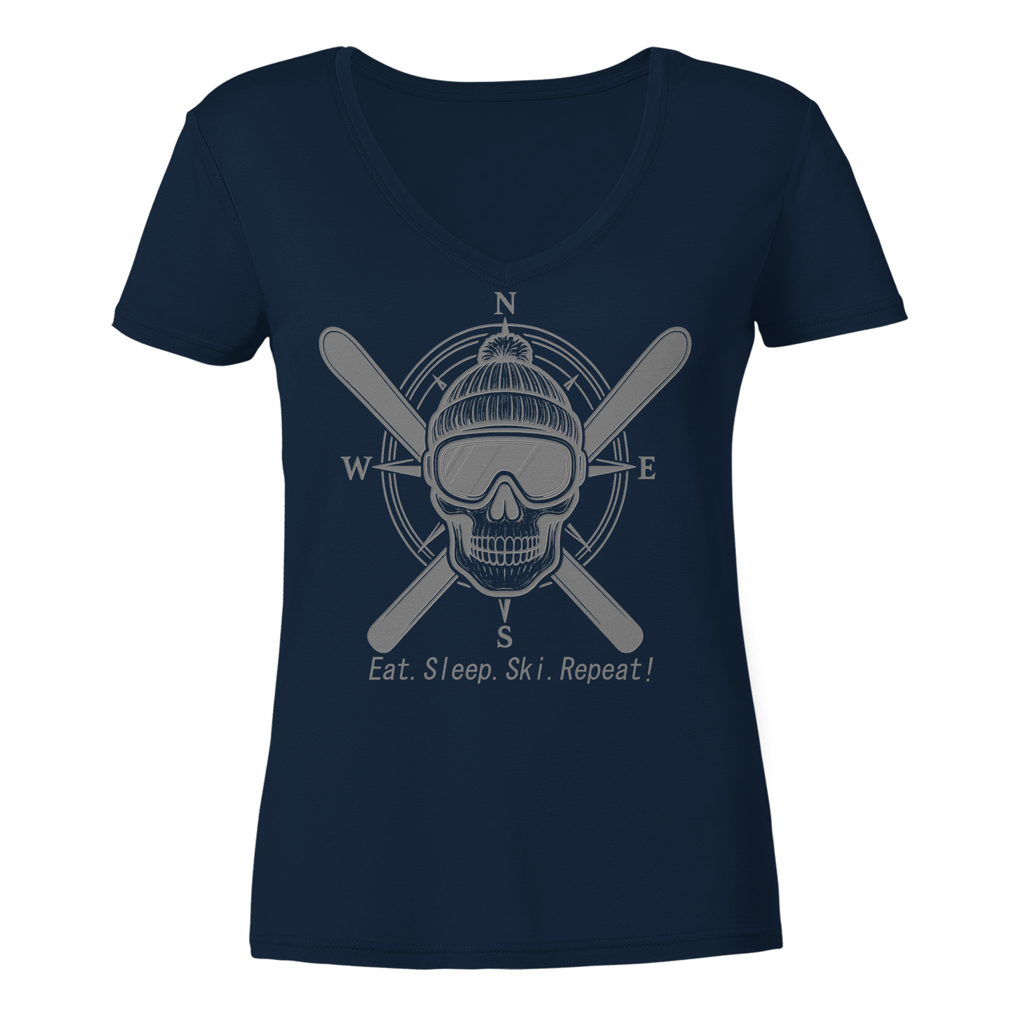 Eat.Sleep.Ski.Repeat! - Ladies V-Neck Shirt