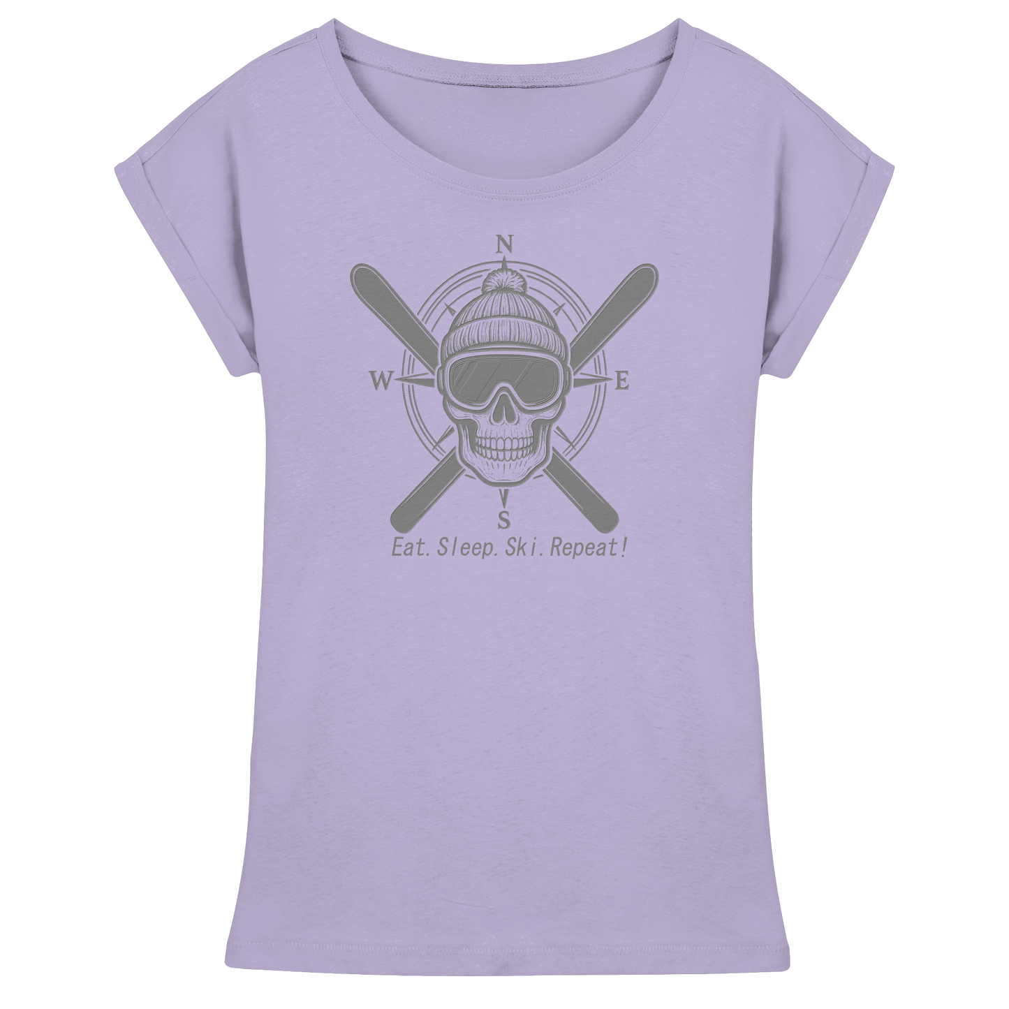 Eat.Sleep.Ski.Repeat! - Womens Extended Shoulder T-Shirt