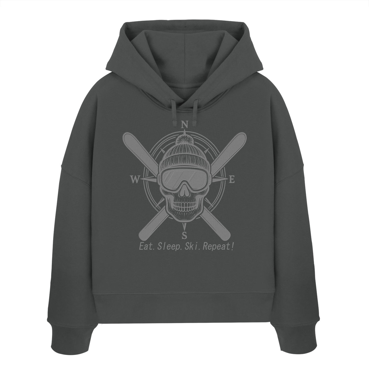 Eat.Sleep.Ski.Repeat! - Womens Organic Boxcut Hoodie