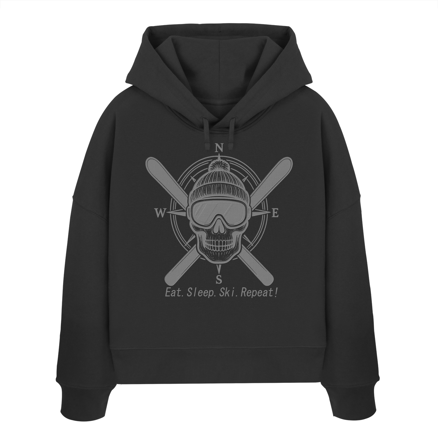 Eat.Sleep.Ski.Repeat! - Womens Organic Boxcut Hoodie