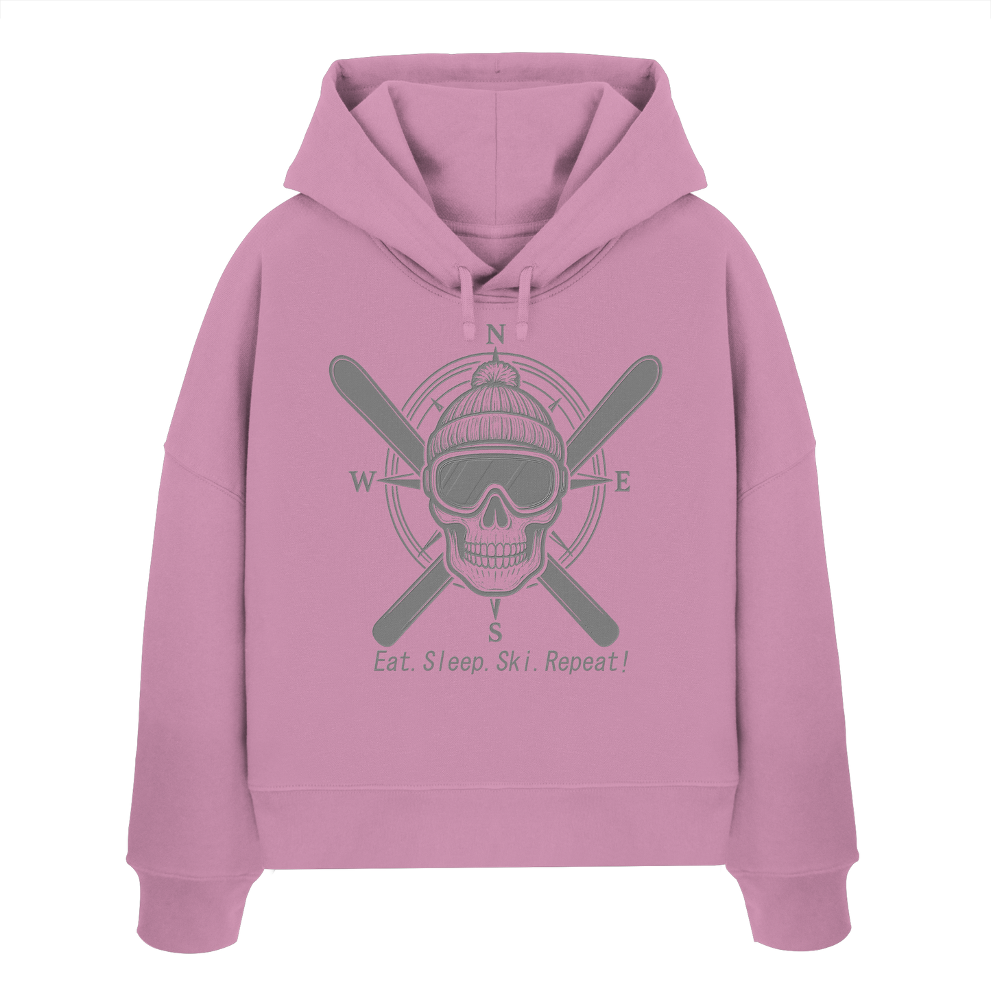 Eat.Sleep.Ski.Repeat! - Womens Organic Boxcut Hoodie