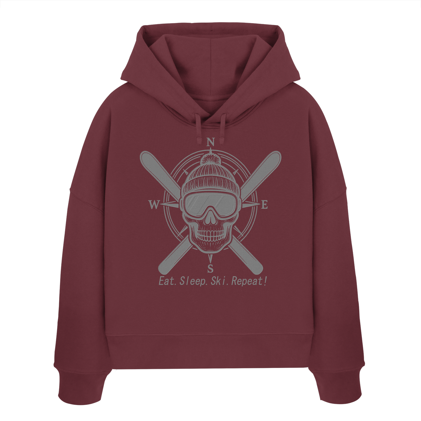 Eat.Sleep.Ski.Repeat! - Womens Organic Boxcut Hoodie