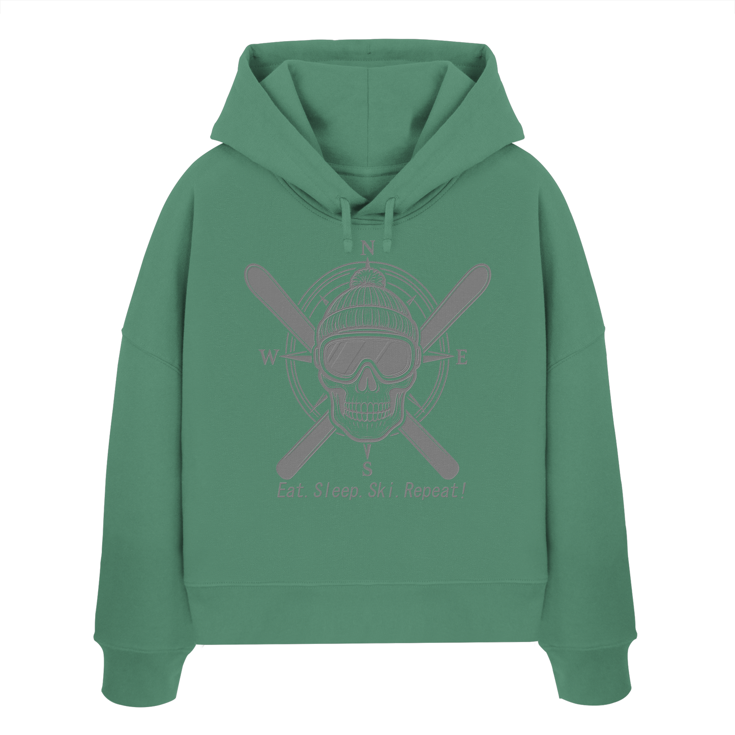 Eat.Sleep.Ski.Repeat! - Womens Organic Boxcut Hoodie