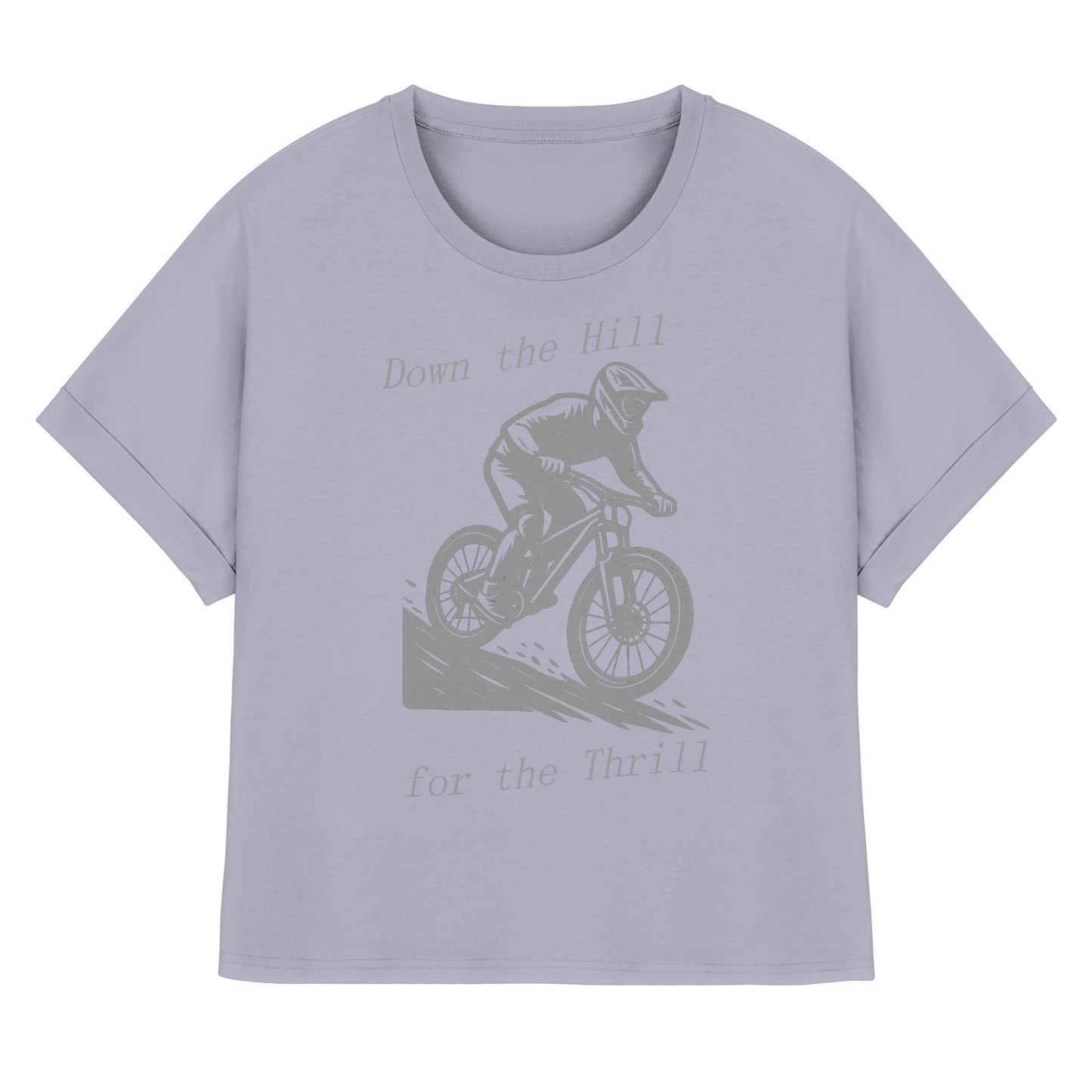 Down the Hill - Womens Organic Rolled Sleeves T-Shirt