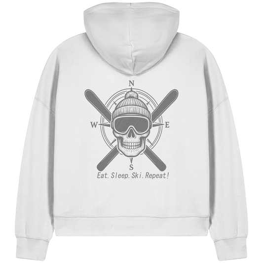 Eat.Sleep.Ski.Repeat! - Womens Organic Boxcut Zipper