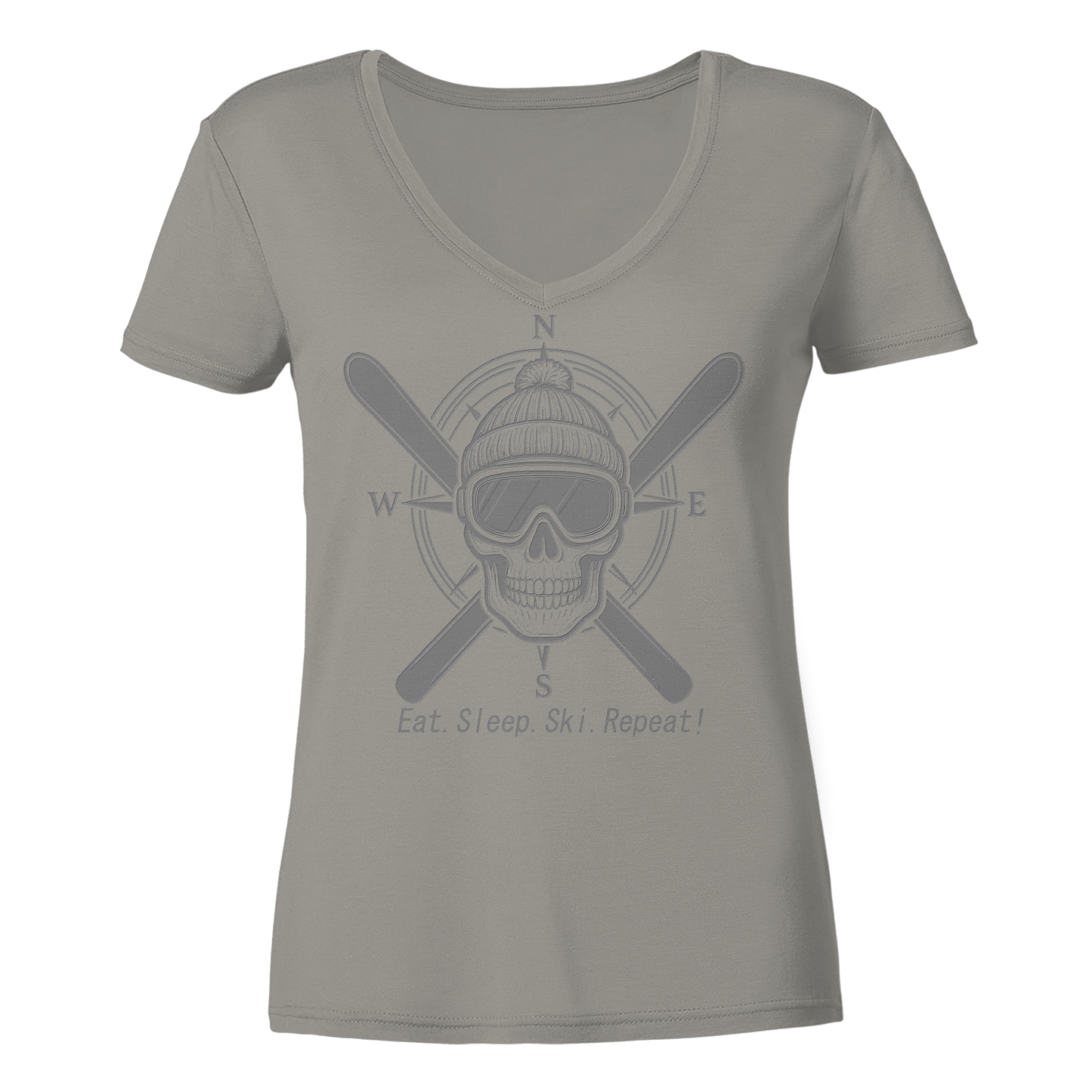 Eat.Sleep.Ski.Repeat! - Ladies V-Neck Shirt