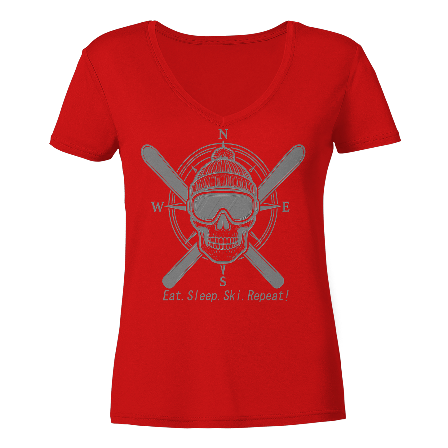 Eat.Sleep.Ski.Repeat! - Ladies V-Neck Shirt