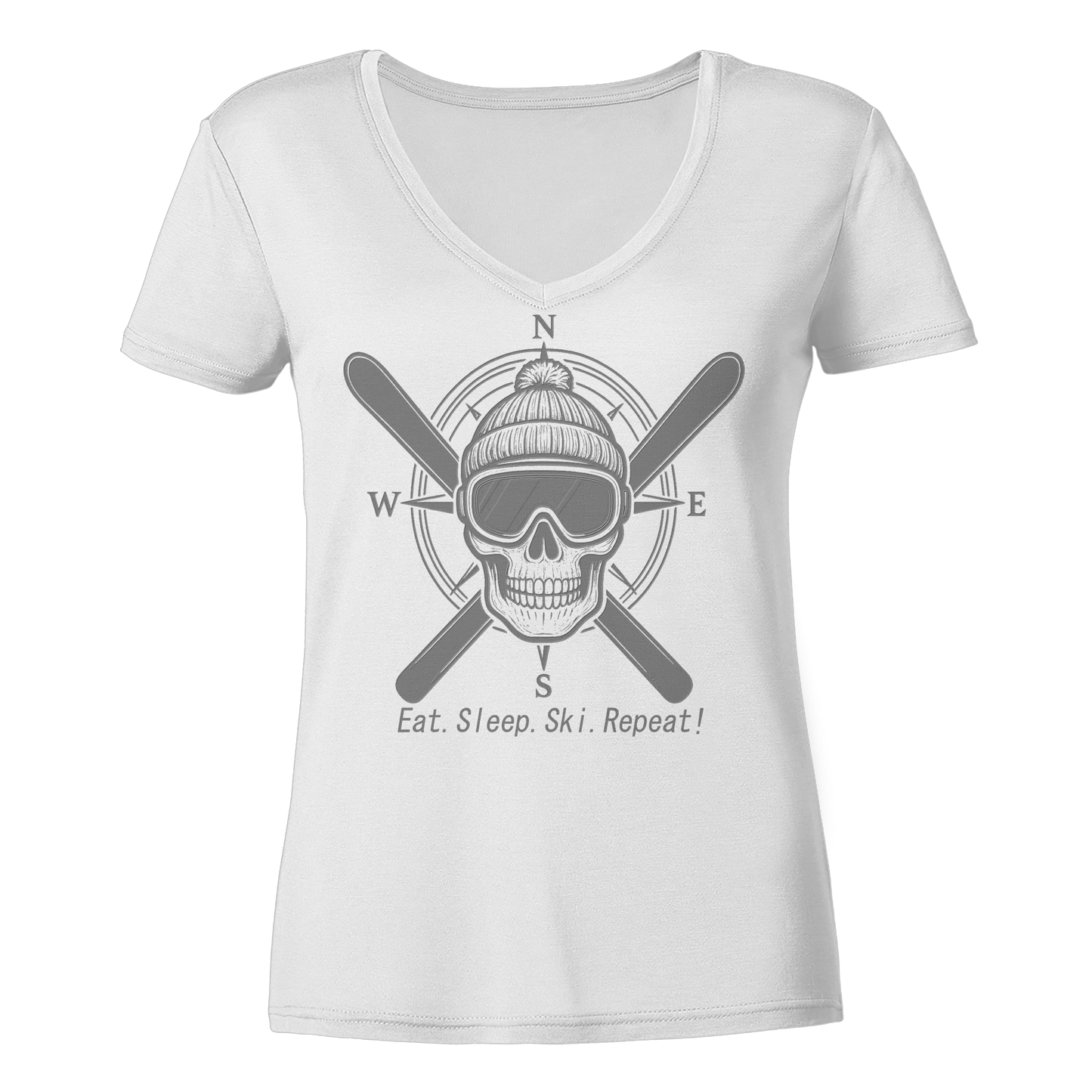 Eat.Sleep.Ski.Repeat! - Ladies V-Neck Shirt