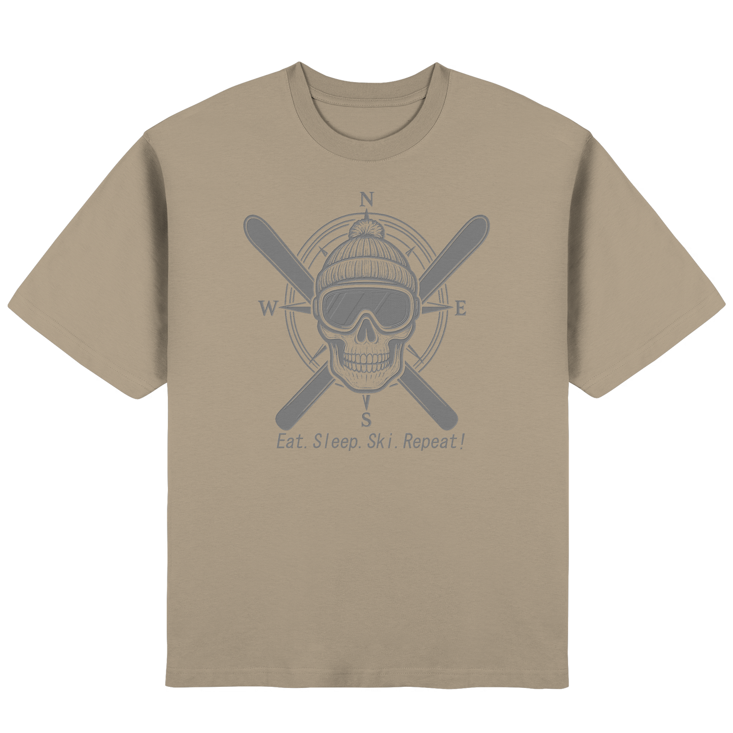 Eat.Sleep.Ski.Repeat! - Streetwear Oversized T-Shirt