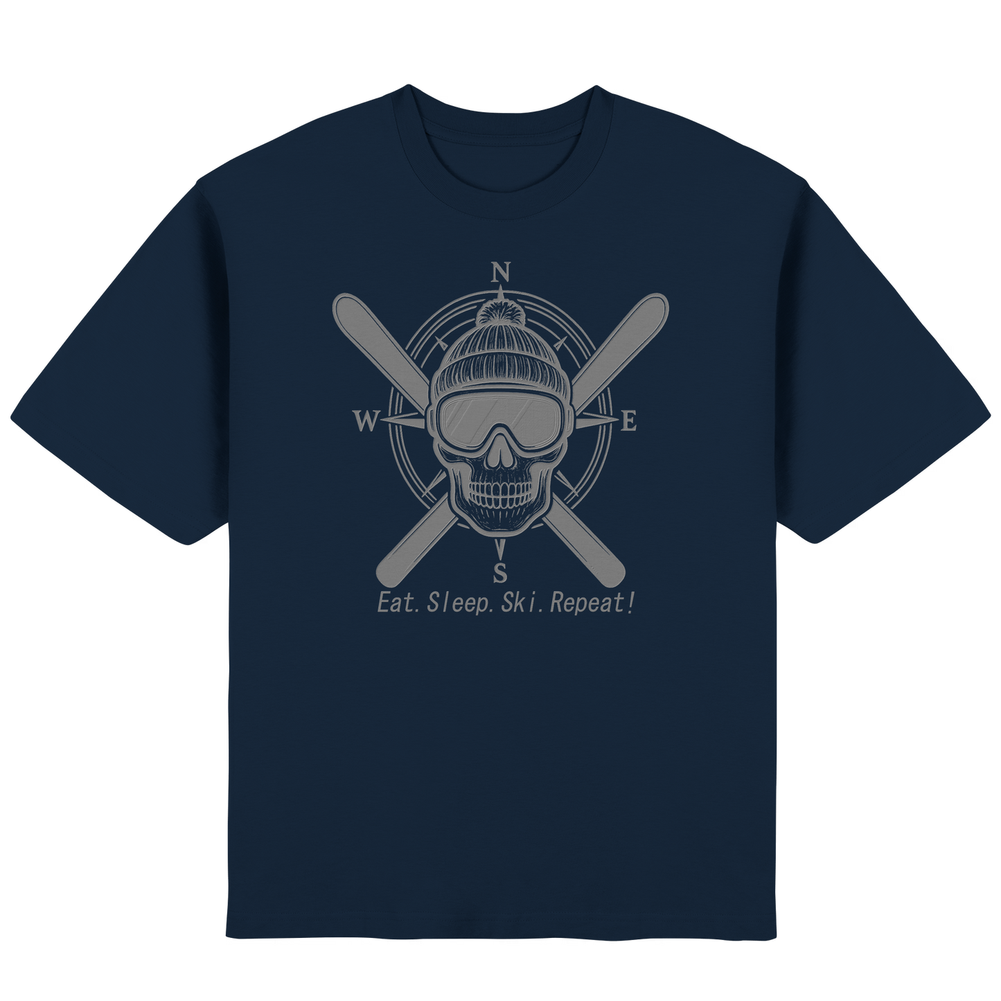 Eat.Sleep.Ski.Repeat! - Streetwear Oversized T-Shirt