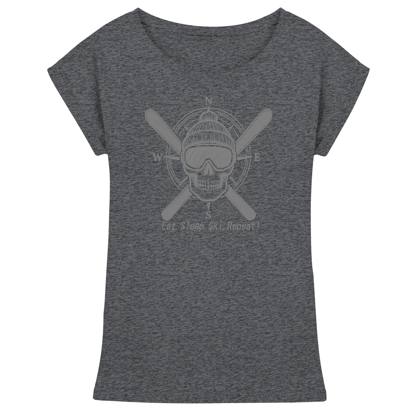 Eat.Sleep.Ski.Repeat! - Womens Extended Shoulder T-Shirt