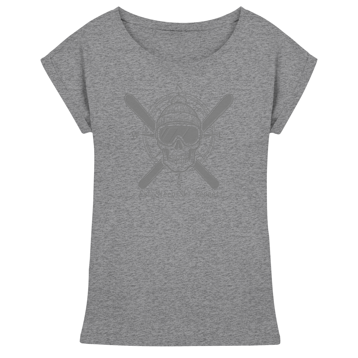 Eat.Sleep.Ski.Repeat! - Womens Extended Shoulder T-Shirt