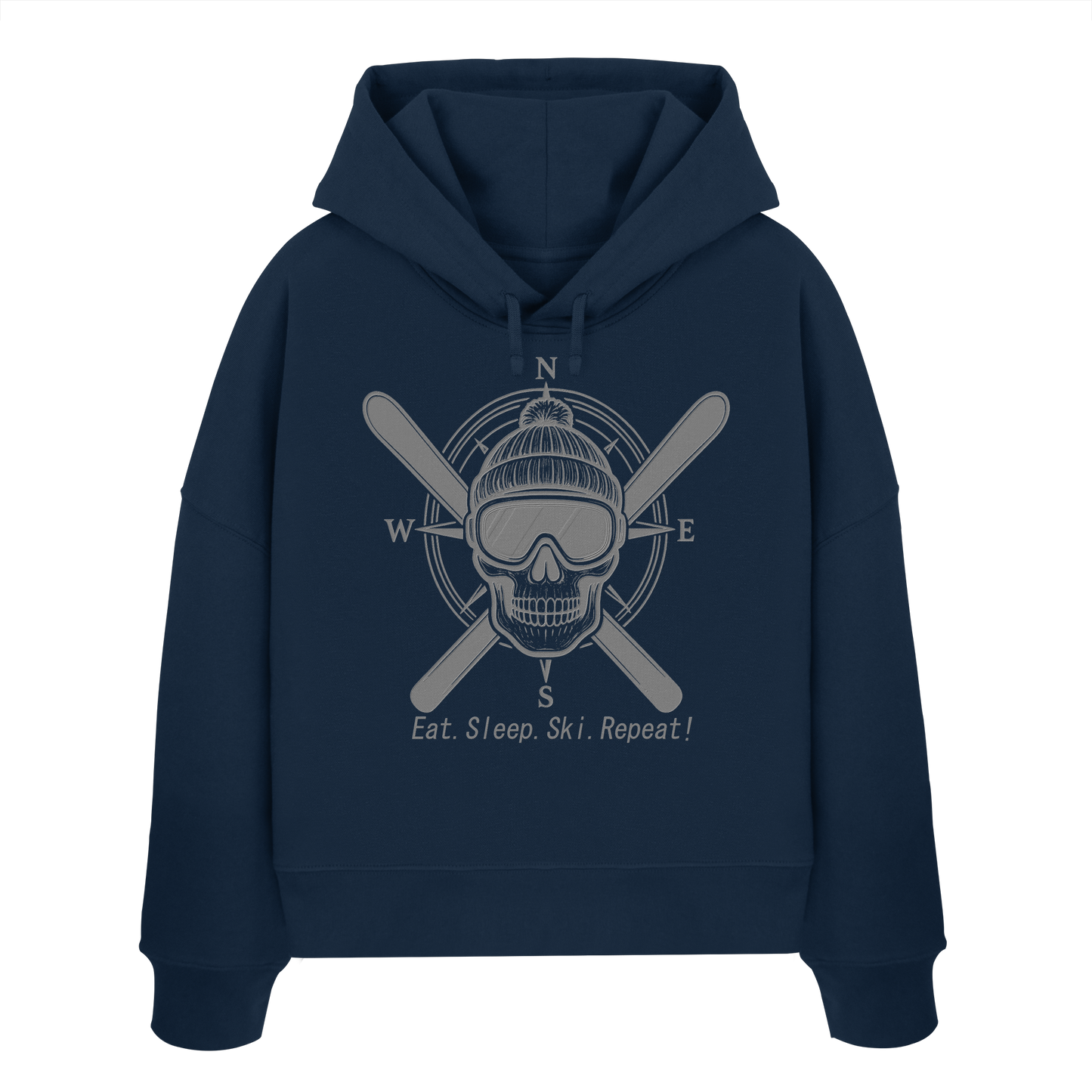 Eat.Sleep.Ski.Repeat! - Womens Organic Boxcut Hoodie