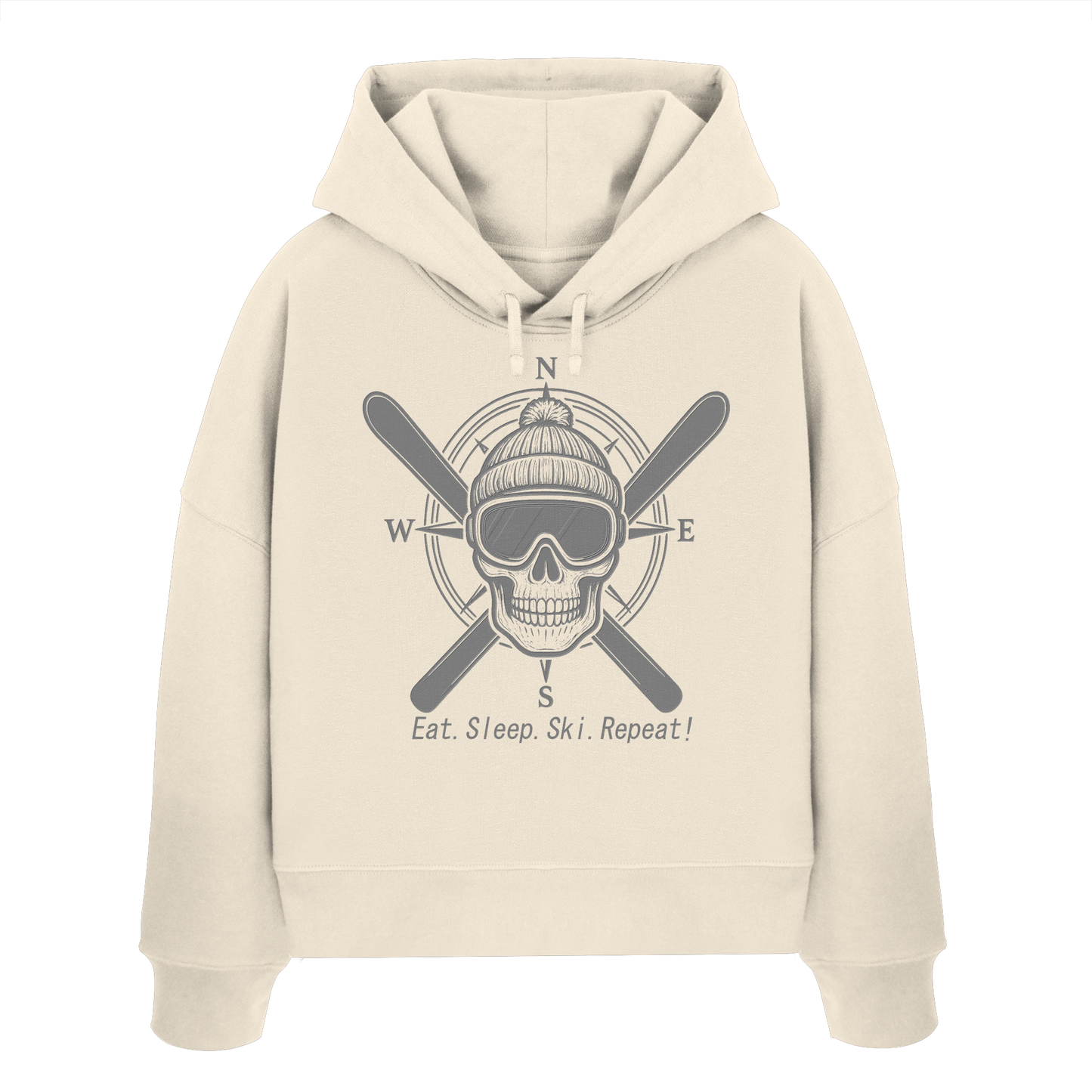 Eat.Sleep.Ski.Repeat! - Womens Organic Boxcut Hoodie