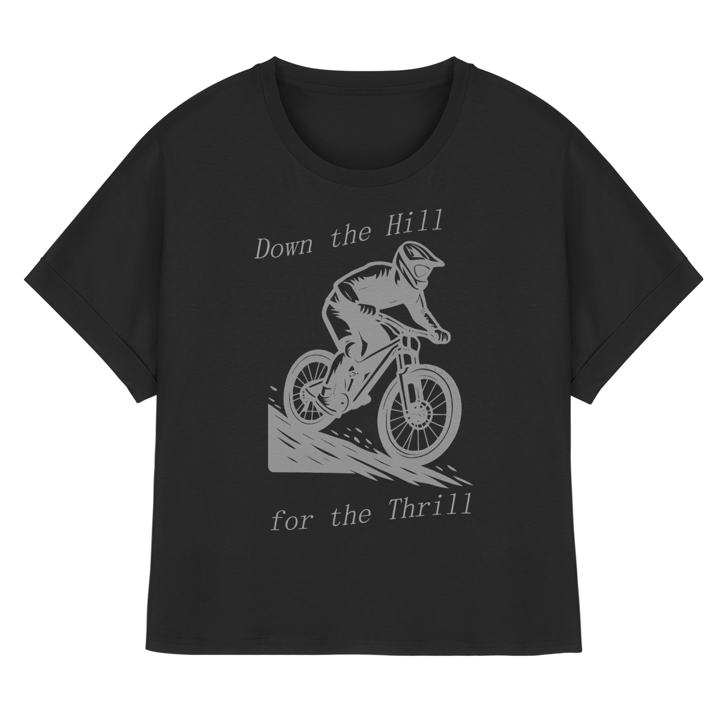 Down the Hill - Womens Organic Rolled Sleeves T-Shirt