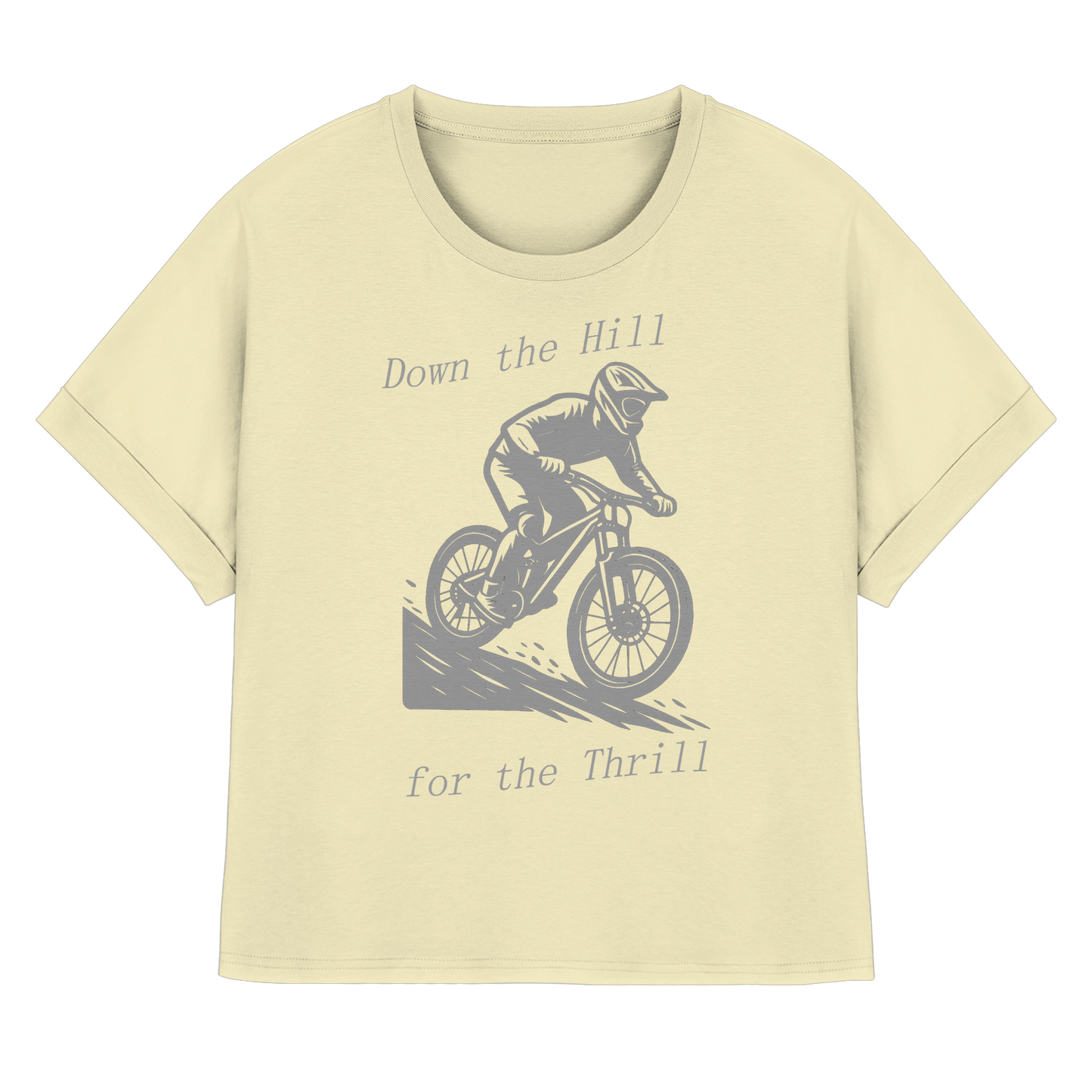 Down the Hill - Womens Organic Rolled Sleeves T-Shirt