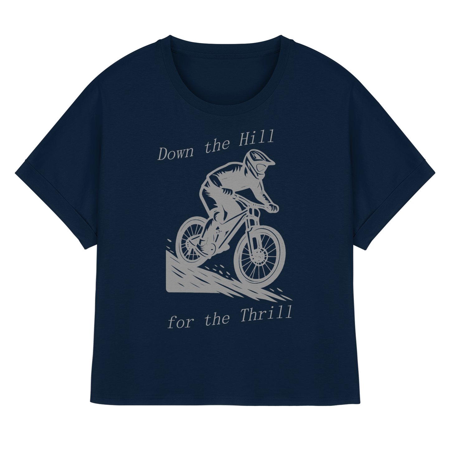 Down the Hill - Womens Organic Rolled Sleeves T-Shirt