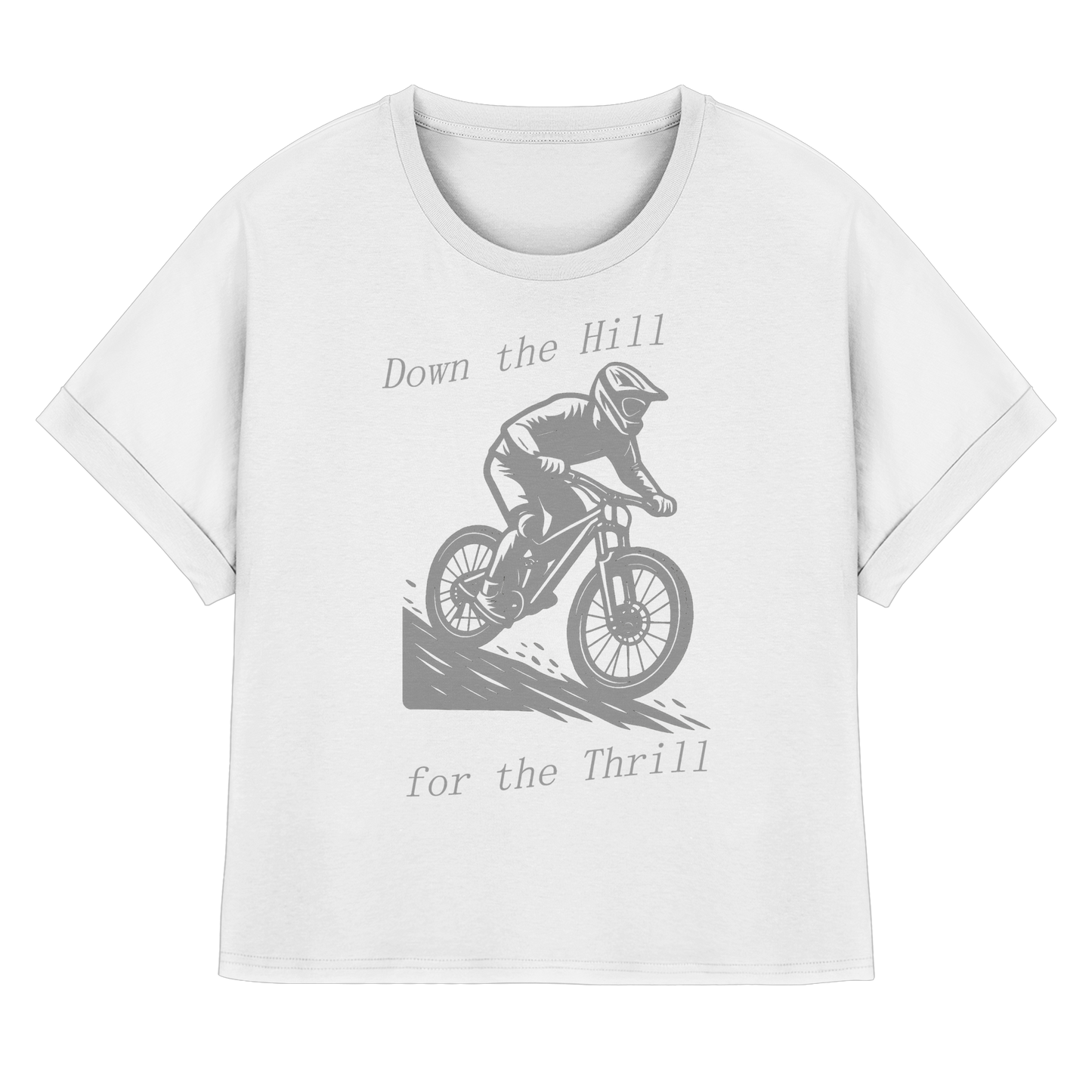 Down the Hill - Womens Organic Rolled Sleeves T-Shirt