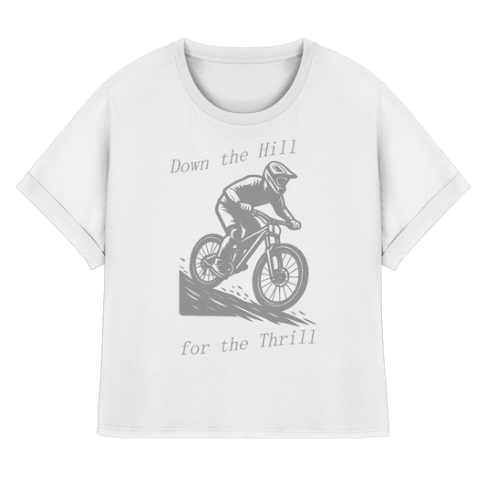 Down the Hill - Womens Organic Rolled Sleeves T-Shirt